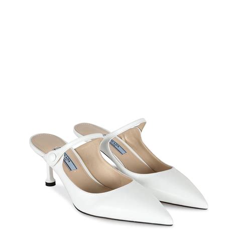 prada white mule|Prada mule for women.